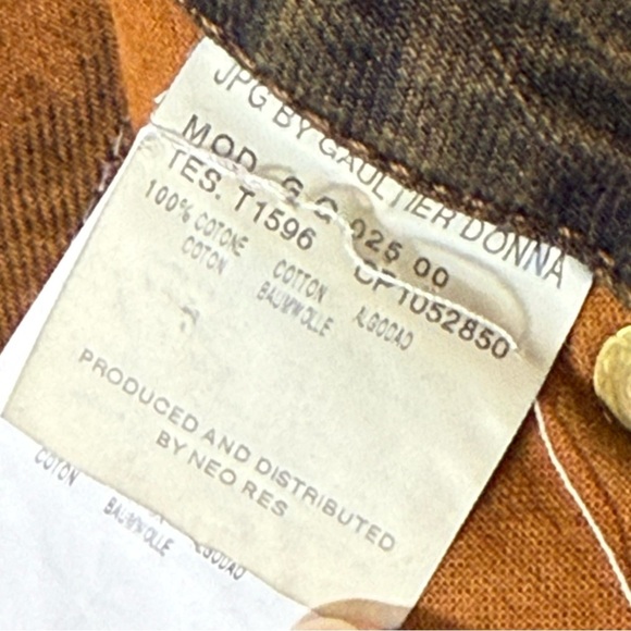 Vintage Jean Paul Gaultier Moss Camo Dead Stock Velvet Grunge Camo straight low - Picture 8 of 16